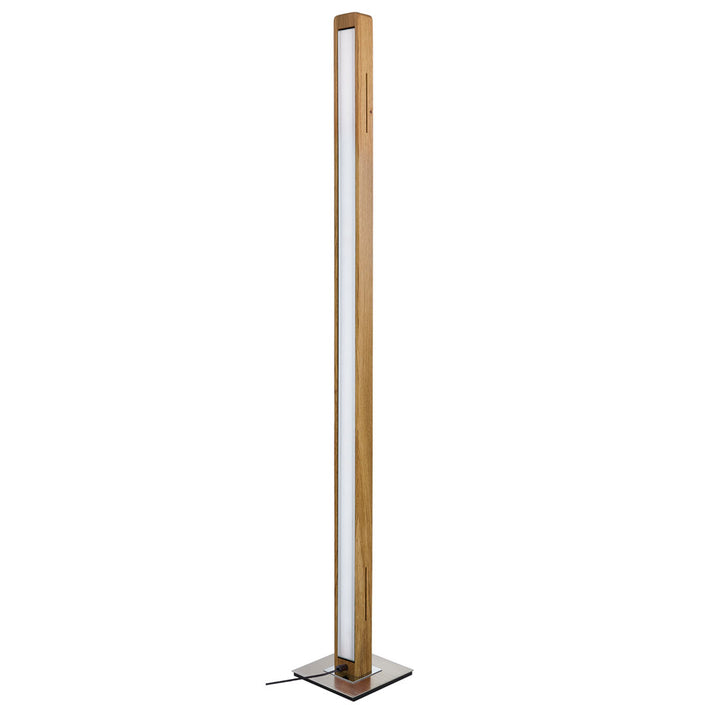 Stehleuchte aus Asteiche geölt, Modell Leonora, Nickel matt gebürstet, 1610mm hoch 205mm breit, LED