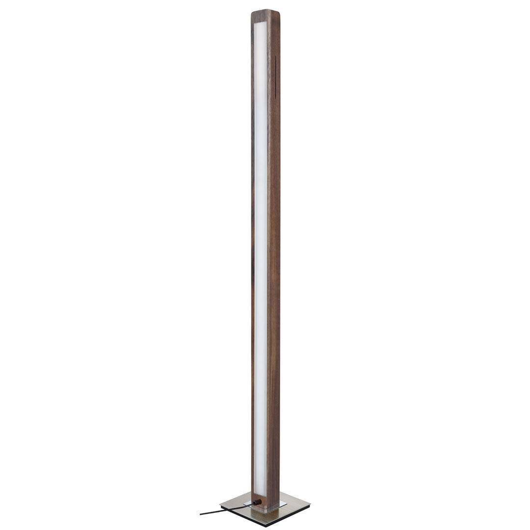 Stehleuchte aus Nussbaum geölt, Modell Leonora, Nickel matt gebürstet, 1610mm hoch 205mm breit, LED