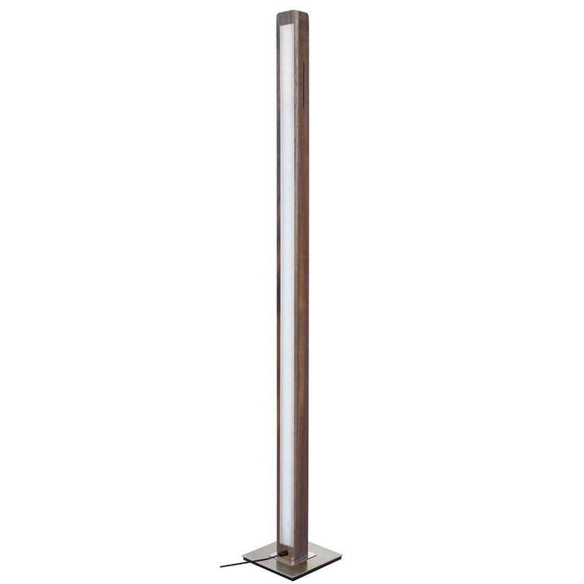 Stehleuchte aus Nussbaum geölt, Modell Leonora, Nickel matt gebürstet, 1610mm hoch 205mm breit, LED