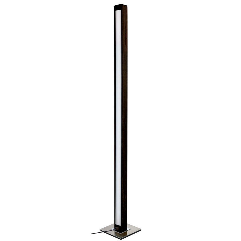Stehleuchte aus Asteiche Kohle, Modell Leonora, Nickel matt gebürstet, 1610mm hoch 205mm breit, LED