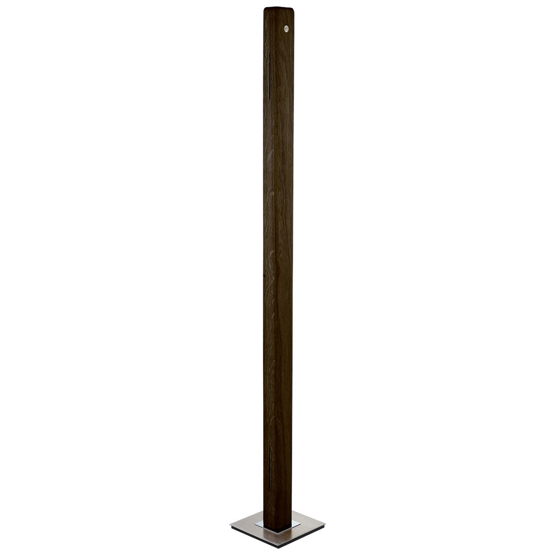 Stehleuchte aus Nussbaum, Modell Leonora, Nickel matt gebürstet, 1610mm hoch 205mm breit, LED, Ansicht Vorderseite