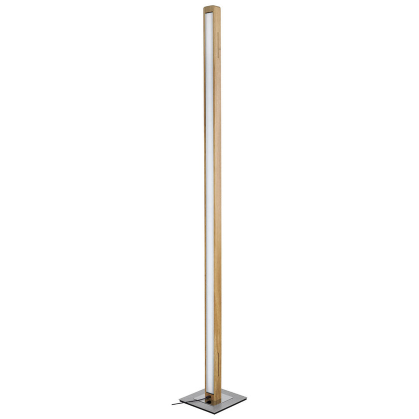 Stehleuchte aus Asteiche Natur, Modell Leonora, LED, Dimm-to-warm-Funktion per Tastdimmung, Ansicht hinten