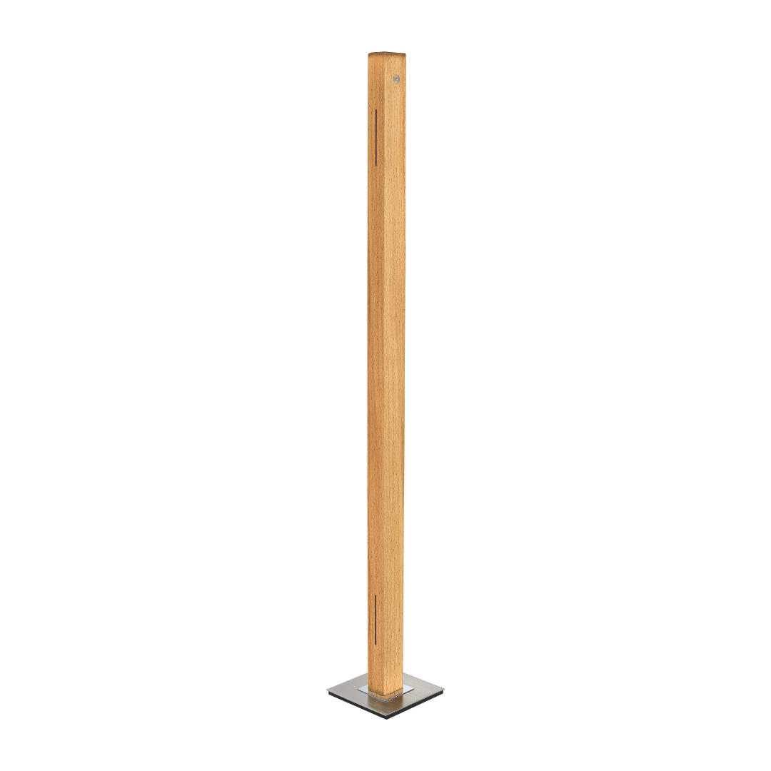 Stehleuchte aus Asteiche geölt, Modell Leonora, LED, Dimm-to-warm-Funktion per Tastdimmung, Ansicht vorne