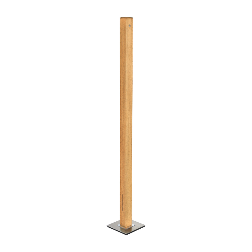 Stehleuchte aus Asteiche geölt, Modell Leonora, LED, Dimm-to-warm-Funktion per Tastdimmung, Ansicht vorne