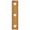 Deckenleuchte aus Asteiche geölt, Modell Lennon, 3-flammig, 720mm x 160mm x 70mm, silberne Details, Dimmbar durch externen Dimmer, Frontalansicht