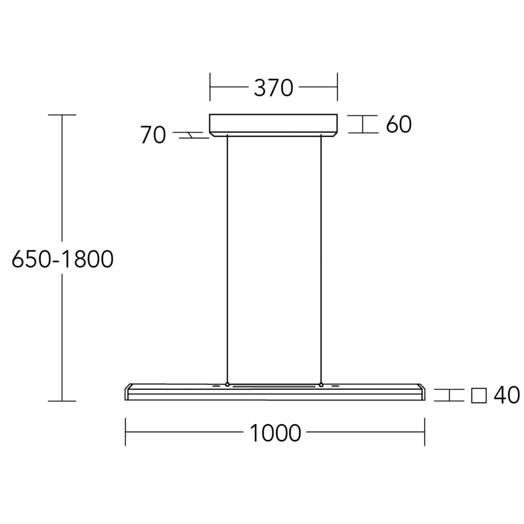 technische Zeichnung Dana Balkenleuchte 1000mm