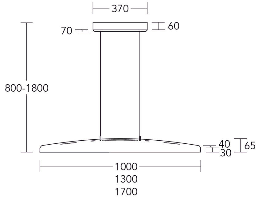 Arco LED Balkenleuchte Ober- und Unterlicht mit Rollizug