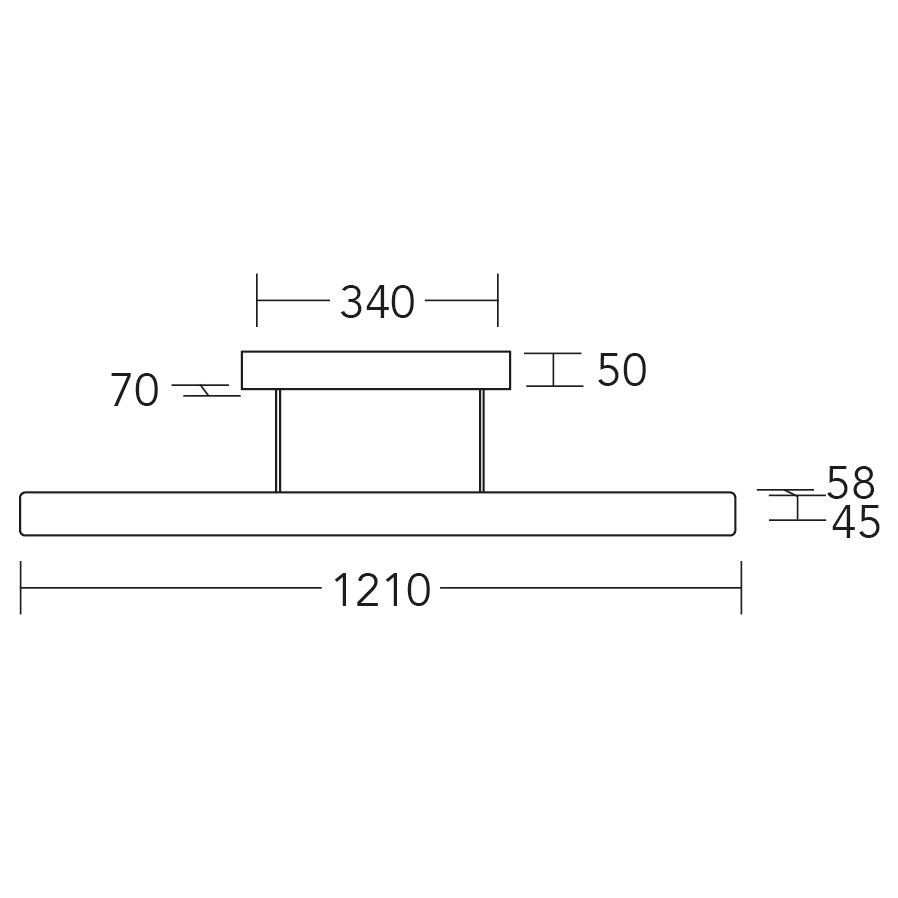 Deckenleuchte Modell Leonora, technische Zeichnung