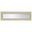Deckenleuchte aus Asteiche Natur, Modell Otto O, rechteckig, Alu LED Leiste, Metall Nickel matt gebürstet, dimmbar, Ansicht von unten