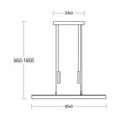 Balkenleuchte Modell Leonora, 850mm lang, technische Zeichnung