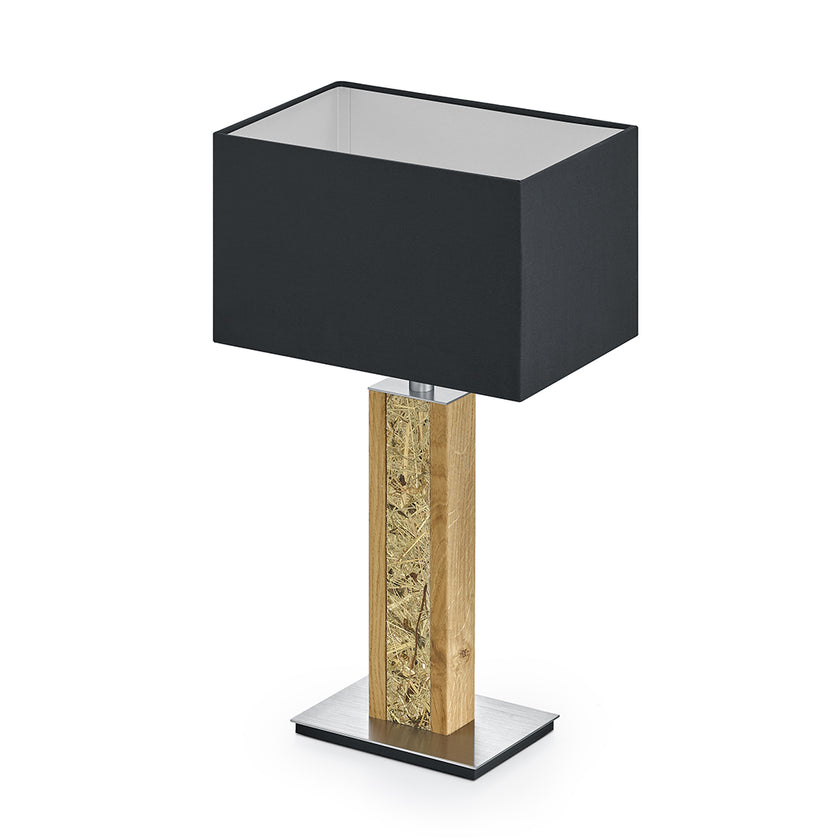 Karl H Quadra Tischlampe mit Almwiesenheuapplikation