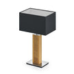 Karl K Quadra Tischlampe mit Kopfholzapplikation