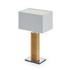 Karl K Quadra Tischlampe mit Kopfholzapplikation