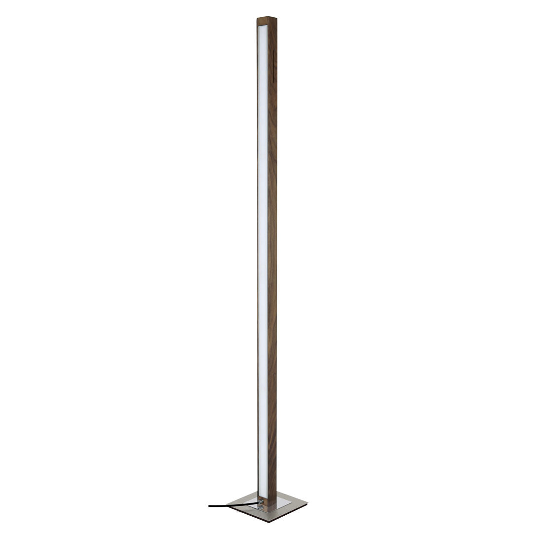 Stehleuchte aus Nussbaum, Modell Leonora, LED, Dimm-to-warm-Funktion per Tastdimmung, Ansicht hinten