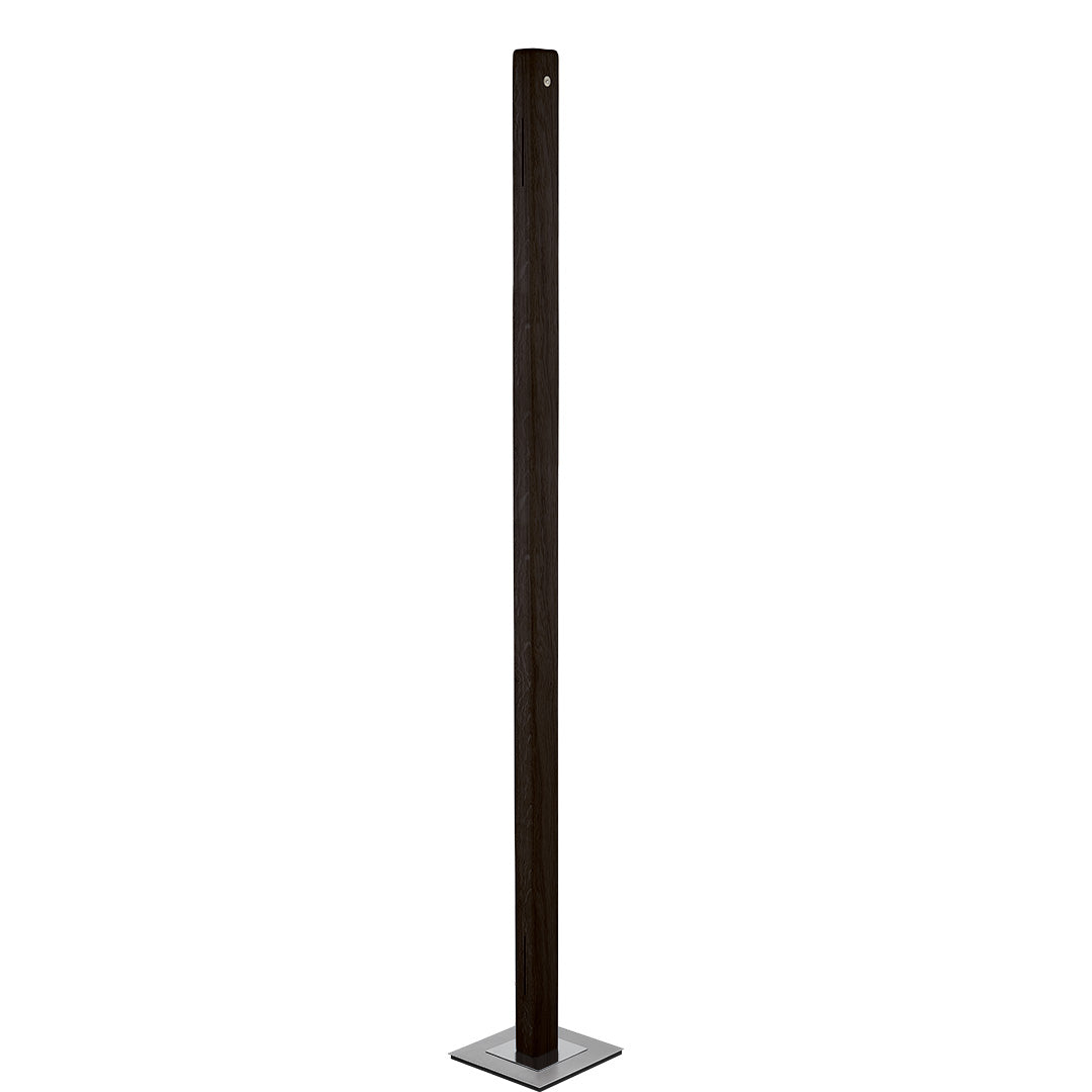 Stehleuchte aus Asteiche Kohle, Modell Leonora, LED, Dimm-to-warm-Funktion per Tastdimmung, Ansicht vorne