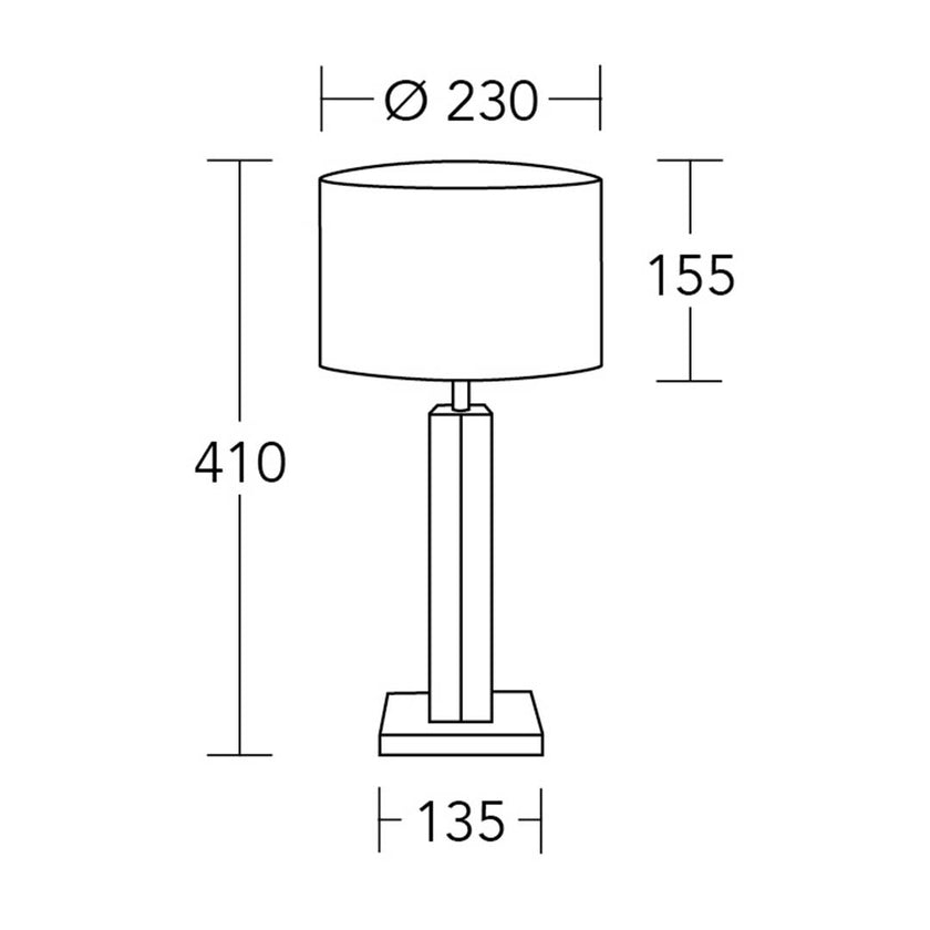 Tischleuchte Modell Dana, technische Zeichnung