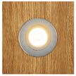 Deckenleuchte aus Asteiche geölt, Modell Lennon, 1-flammig, 200mm x 200mm x 70mm, silberne Details, Dimmbar durch externen Dimmer, Frontalansicht 
