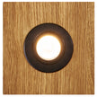 Deckenleuchte aus Asteiche geölt, Modell Lennon, 1-flammig, 200mm x 200mm x 70mm, schwarze Details, Dimmbar durch externen Dimmer, Frontalansicht