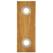 Deckenleuchte aus Asteiche geölt, Modell Lennon, 2-flammig, 440mm x 160mm x 70mm, silberne Details, Dimmbar durch externen Dimmer, Frontalansicht
