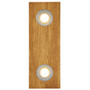 Deckenleuchte aus Asteiche geölt, Modell Lennon, 2-flammig, 440mm x 160mm x 70mm, silberne Details, Dimmbar durch externen Dimmer, Frontalansicht