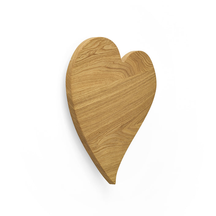 Wandleuchte aus Asteiche geölt, Modell HerzBlut Herz mini, LED, 350mm breit, 340mm hoch, Seitenansicht