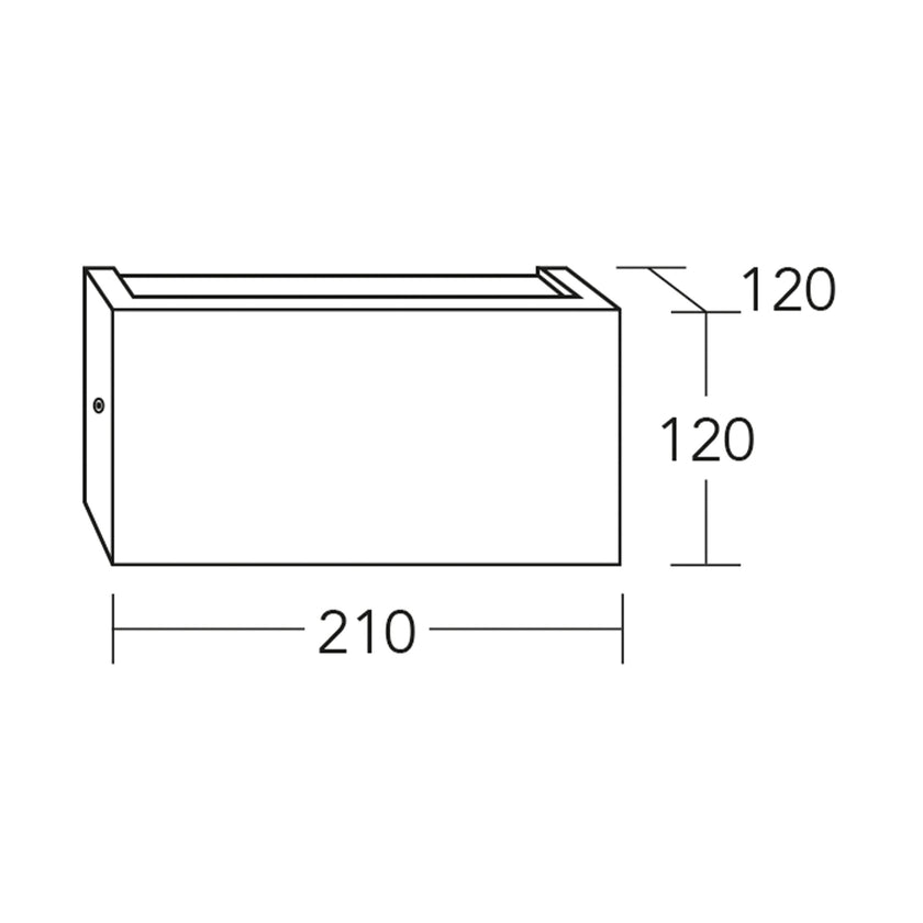Wandleuchte Modell Timon, technische Zeichnung