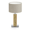 Karl H Tischlampe mit Almwiesenheuapplikation