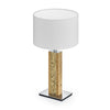 Karl H Tischlampe mit Almwiesenheuapplikation