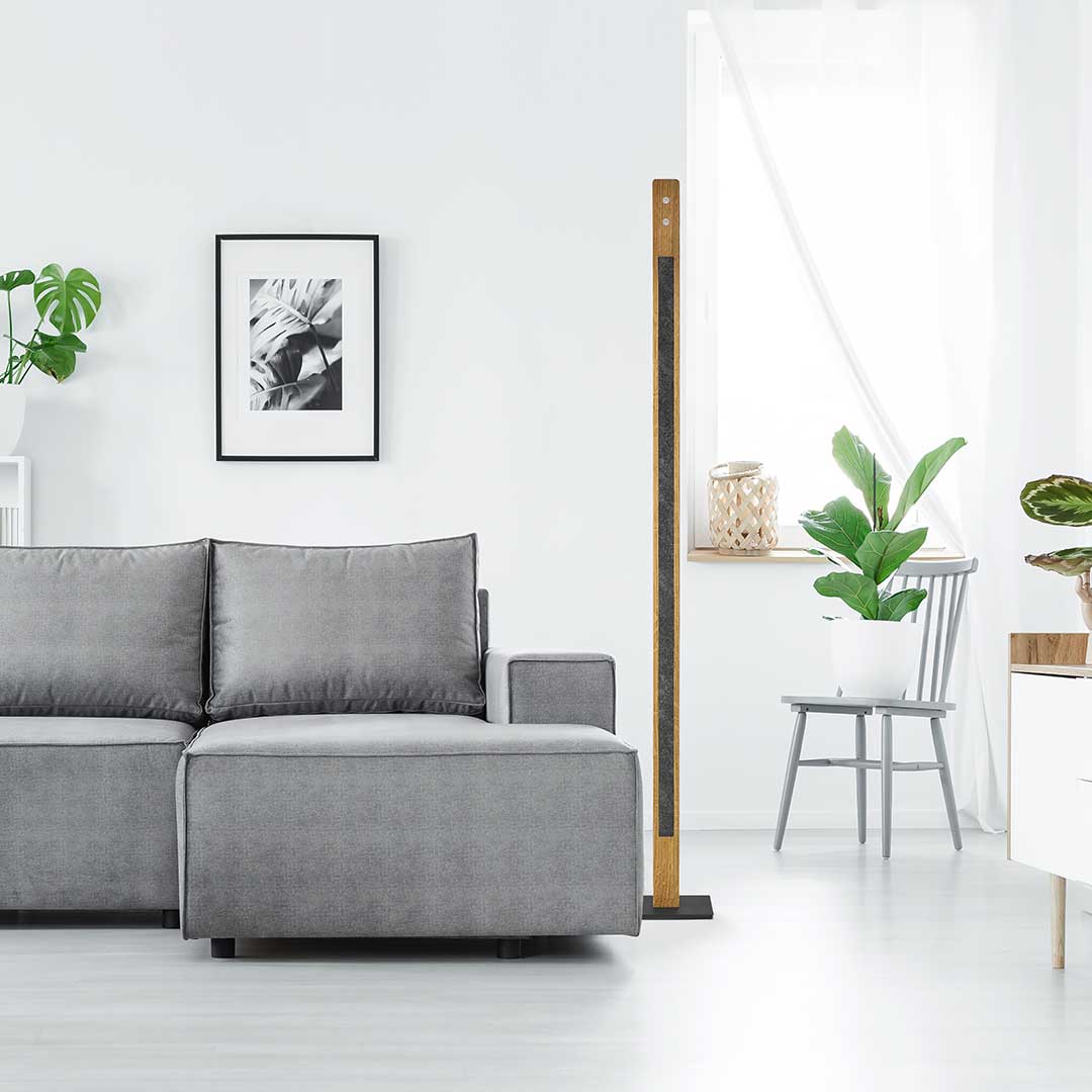 Karl G Stehleuchte mit Applikation in Granitoptik