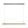 Balkenleuchte aus Asteiche Natur, Modell Friso, LED, 1245mm x 950mm bis 1600mm, Nickel Baldachin, Frontalansicht 