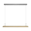 Balkenleuchte aus Asteiche Natur, Modell Friso, LED, 1245mm x 950mm bis 1600mm, Nickel Baldachin, Frontalansicht 