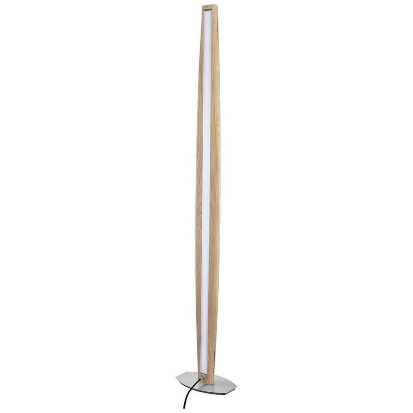 Stehleuchte aus Asteiche natur, Modell Arco, Metall Nickel gebürstet