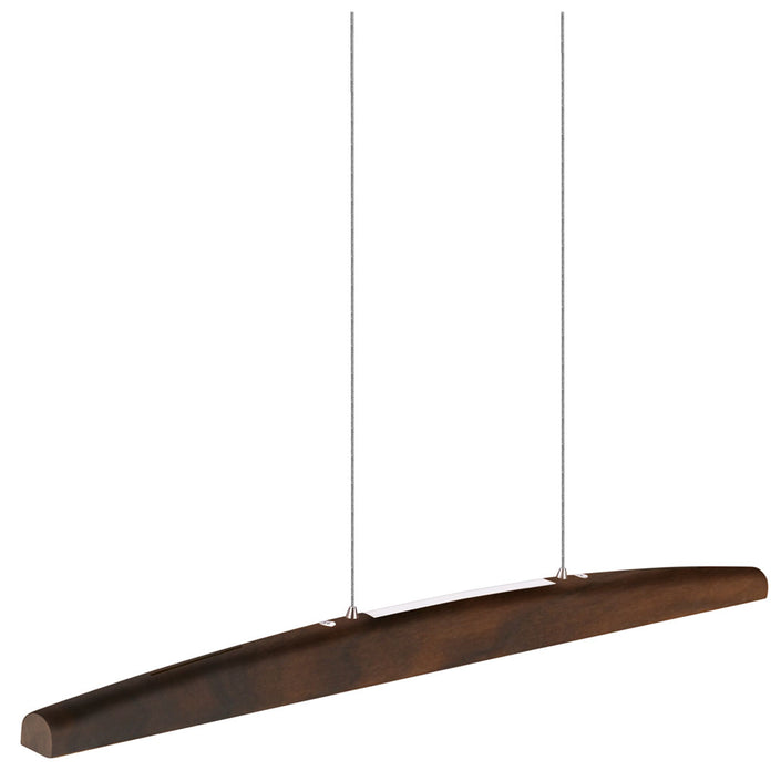 Arco LED Balkenleuchte Ober- und Unterlicht mit Rollizug Nussbaum
