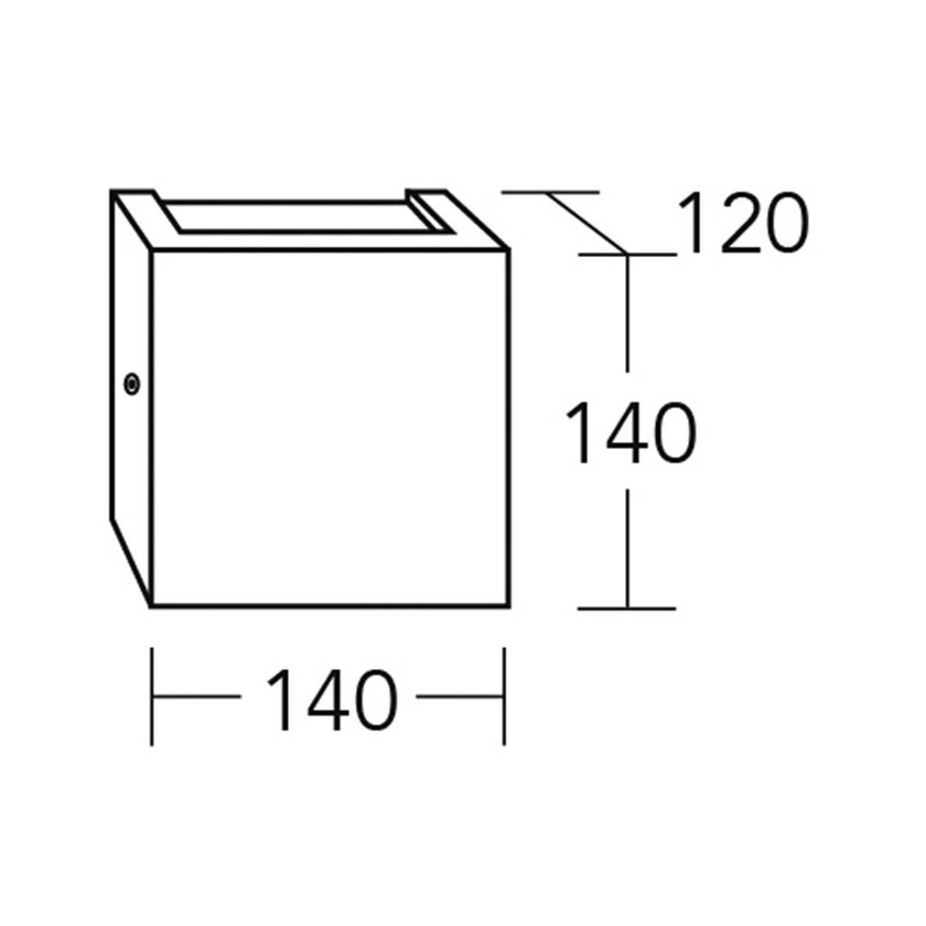 technische Zeicdhnung zur Wandleuchte Amon