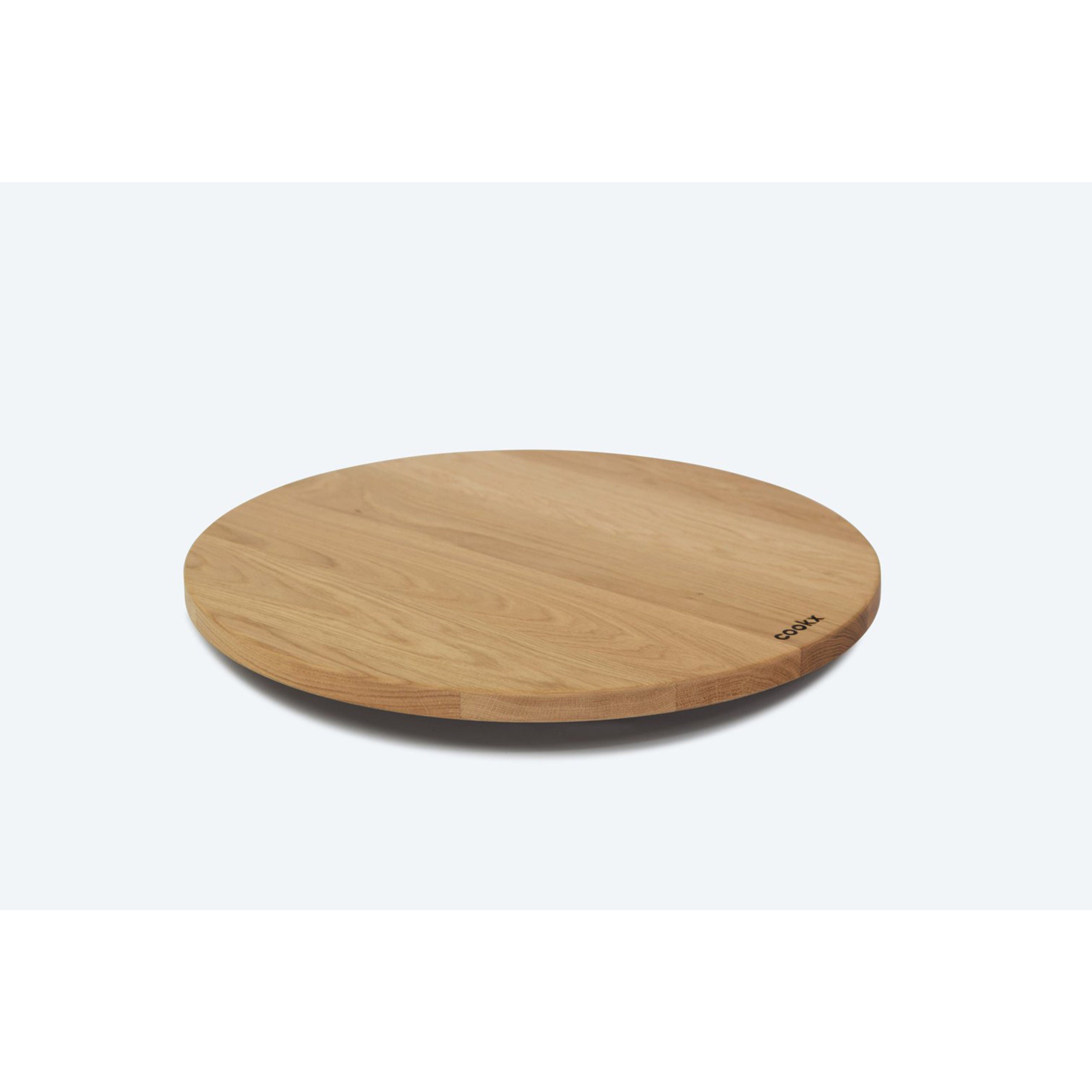 Drehteller aus Eichenholz Natur, Größe M, ca. 50 cm Durchmesser, Seitenansicht