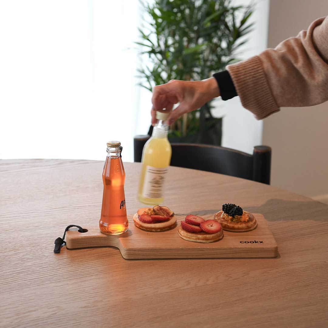 Serving board or cutting board made of natural wood - size S