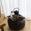 Serving tray made of black wood 40 x 40 cm