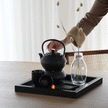 Serving tray made of black wood 40 x 40 cm