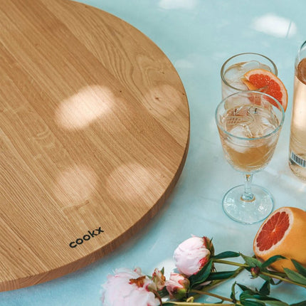 Rotating plate size S serving plate D. approx. 40cm natural wood
