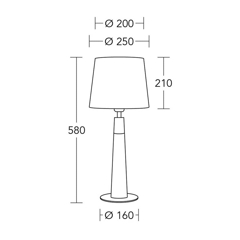 technische Zeichnung Hockerleuchte Conico