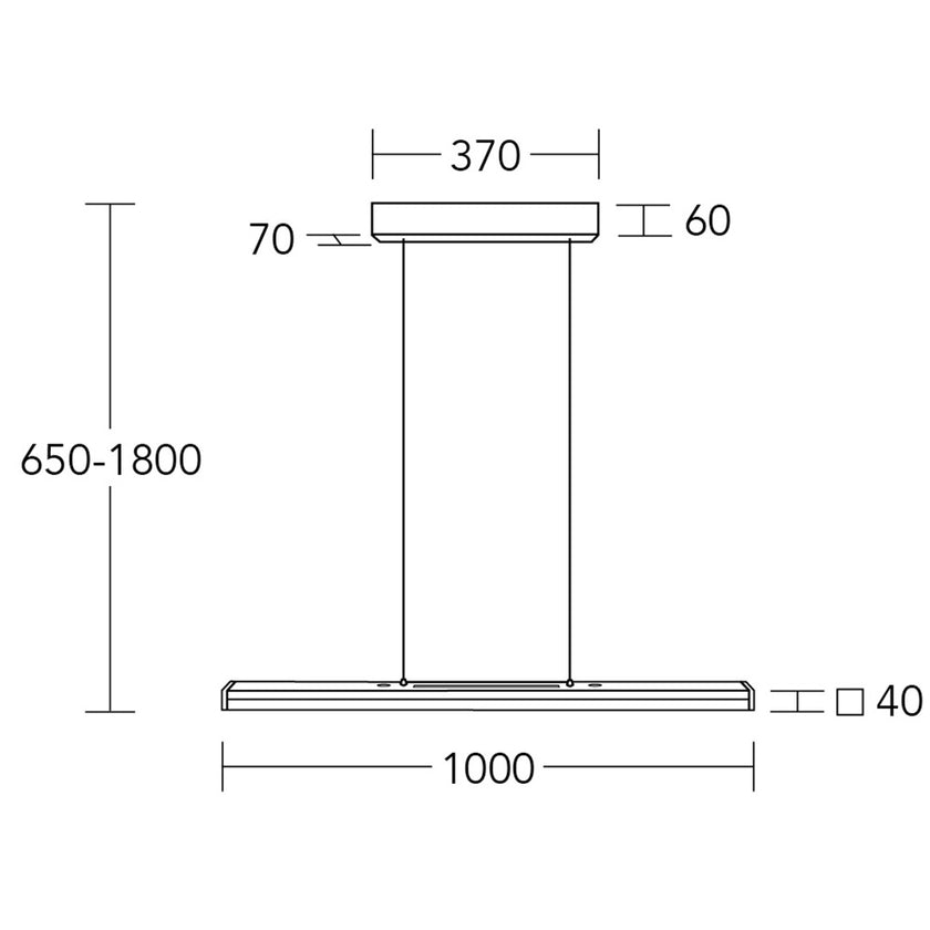 technische Zeichnung Dana Balkenleuchte 1000mm