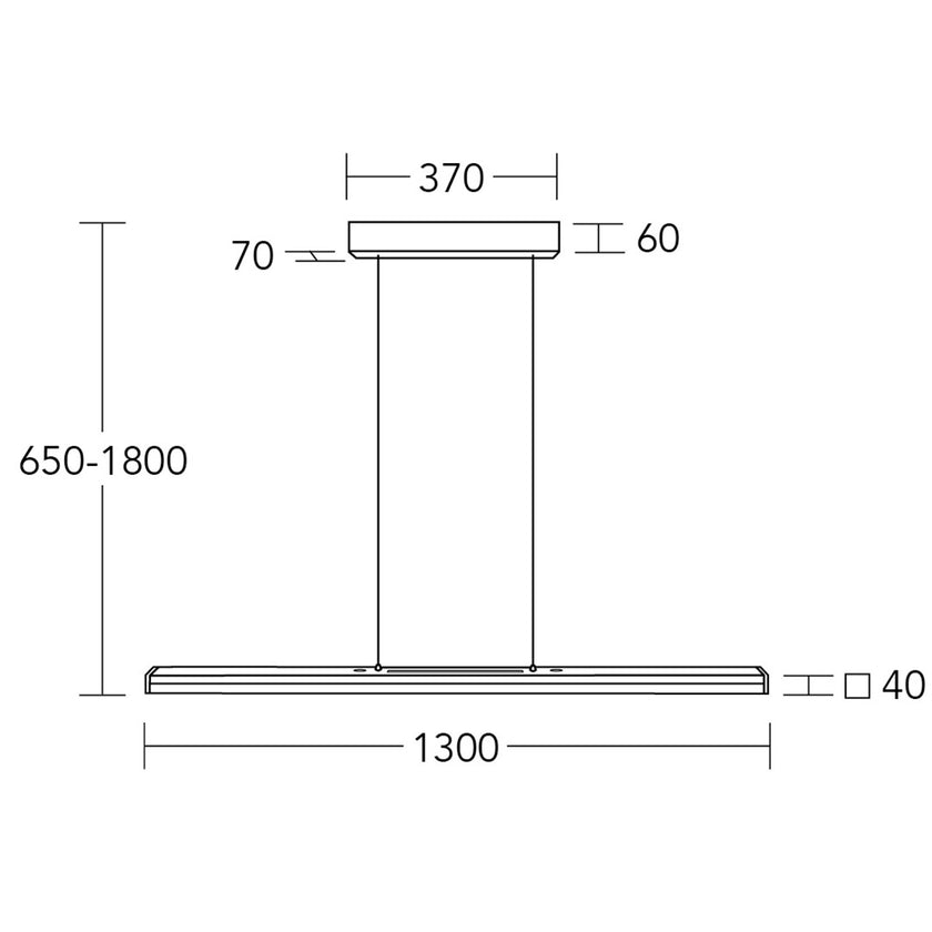 technische Zeichnung Dana Balkenleuchte 1300mm