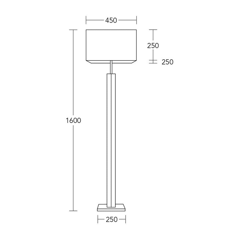Stehleuchte Modell Dana Q, technische Zeichnung