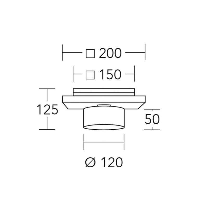 Deckenleuchte Modell Estelle, 1-flammig, technische Zeichnung