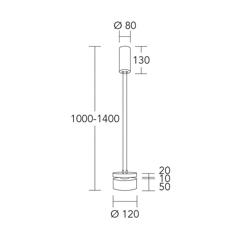 Pendelleuchte Modell Estelle, technische Zeichnung