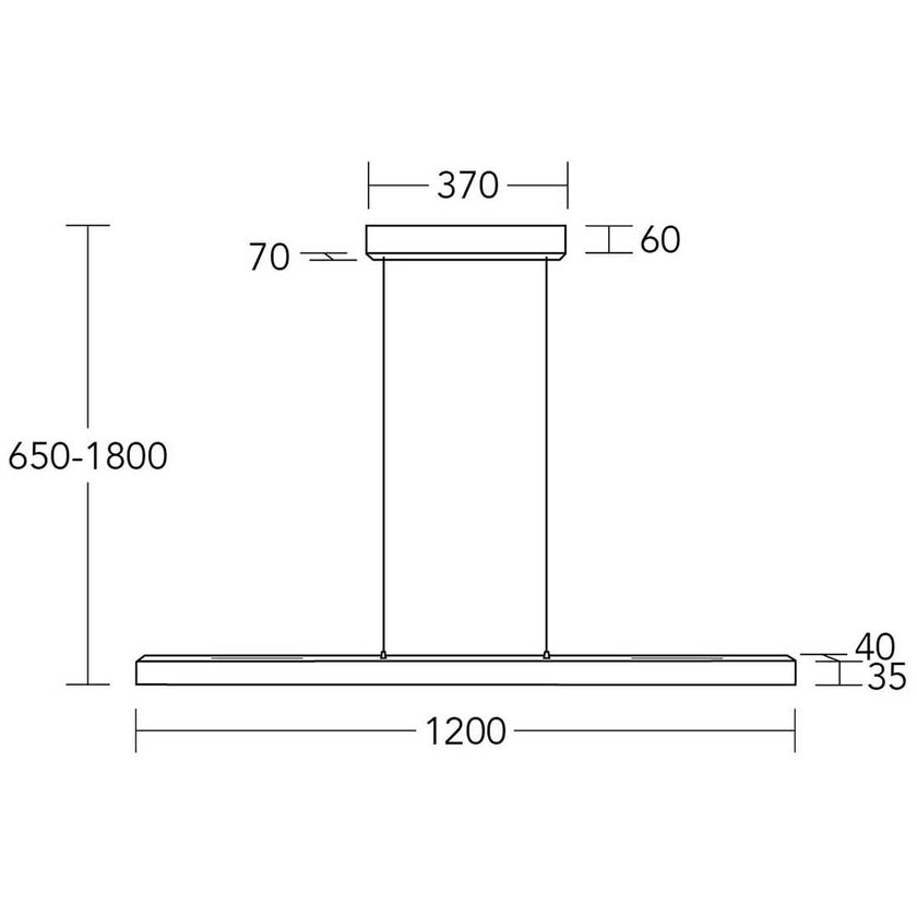 Balkenleuchte,Modell Laurent, 1300mm, technische Zeichnung