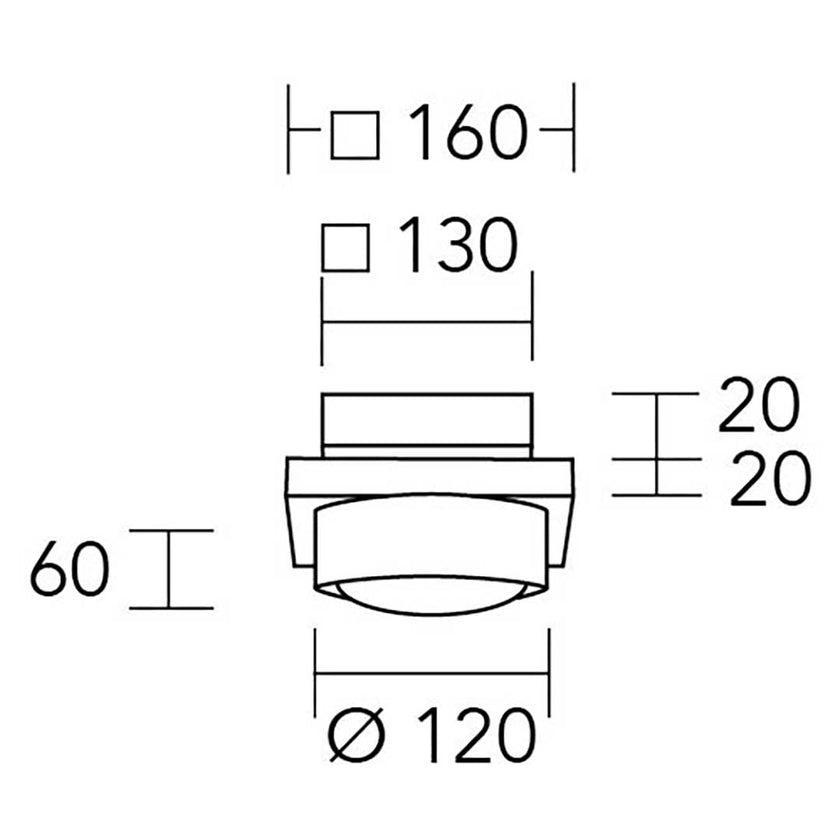 Deckenleuchte Modell Eileen, 1-flammig, technische Zeichnung