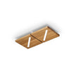 Deckenleuchte aus Asteiche geölt, Modell Liam, 2-flammig LED, Metall schwarz gepulvert, dimmbar, 430mm x 210mm x 44mm, Ansicht schräg 