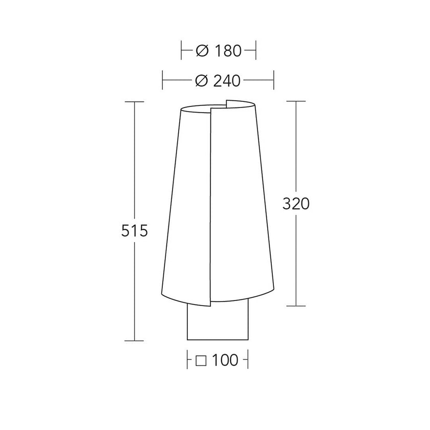 Hockerleuchte Modell JoJo, technische Zeichnung