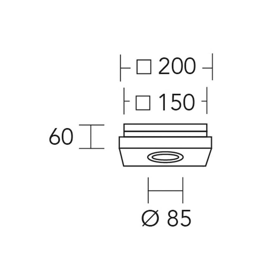 Deckenleuchte Modell Lennon, 1-flammig, technische Zeichnung